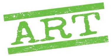 ART text written on green grungy lines stamp sign.