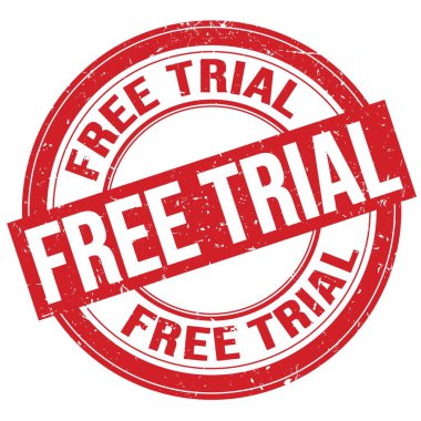 FREE TRIAL text written on red round grungy stamp sign