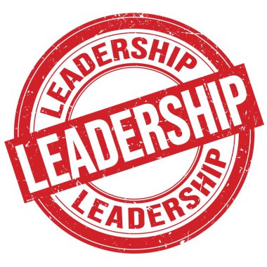 LEADERSHIP text written on red round grungy stamp sign