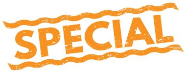 SPECIAL text written on orange lines stamp sign.