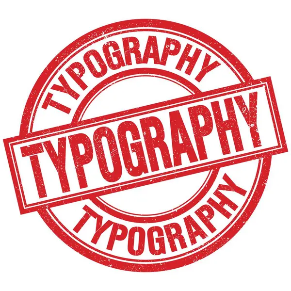 Typography Κείμενο Γραμμένο Λέξη Στο Κόκκινο Στρογγυλό Σημάδι Σφραγίδα — Φωτογραφία Αρχείου