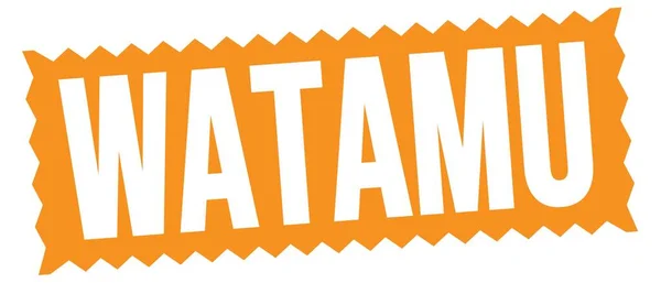 Watamu Text Written Orange Zig Zag Stamp Sign — Fotografia de Stock