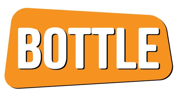 Bottle Text Written Orange Trapeze Stamp Sign — Stock Fotó