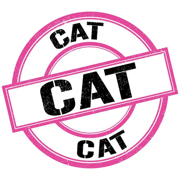Cat Text Written Pink Black Stamp Sign — Fotografia de Stock