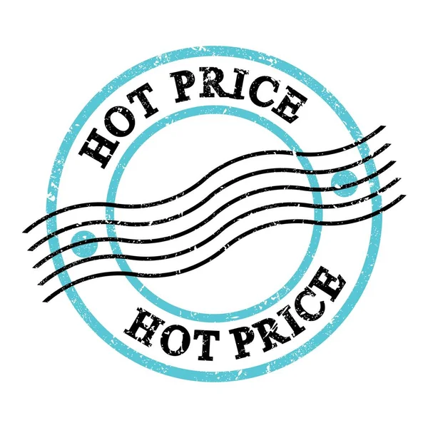 Hot Price Text Written Blue Black Grungy Postal Stamp — Stockfoto