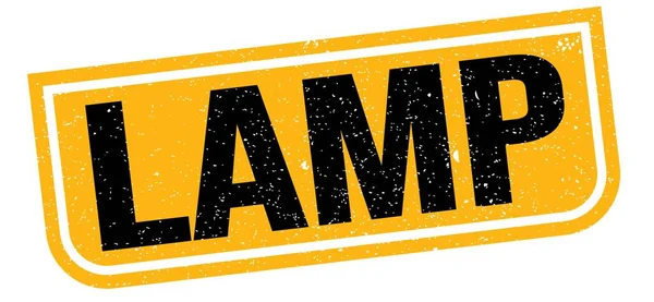 LAMP text written on yellow-black grungy stamp sign.