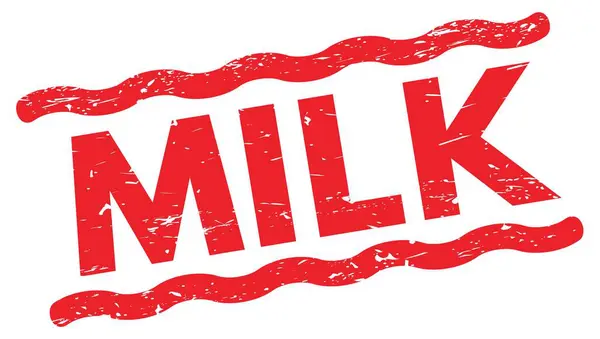Milk Text Written Red Lines Stamp Sign — Zdjęcie stockowe