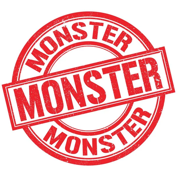 MONSTER text written on red round stamp sign