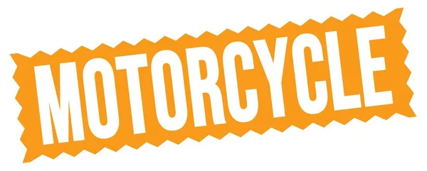 Motorcycle Text Written Orange Zig Zag Stamp Sign — Stock Photo, Image