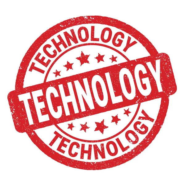 TECHNOLOGY text written on red grungy stamp sign.