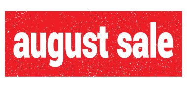 AĞUSTOS Satış metni kırmızı grungy mühür işareti üzerine yazılmış.