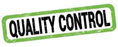 QUALITY CONTROL text written on green-black rectangle stamp sign.