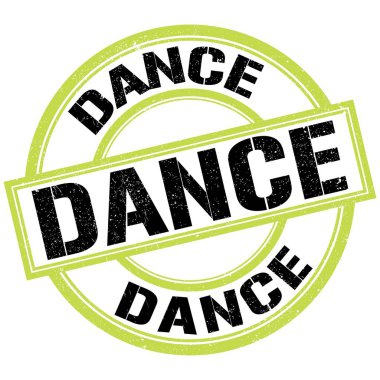 DANCE text written on green-black round stamp sign