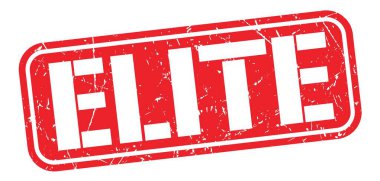 ELITE text written on red grungy stamp sign.