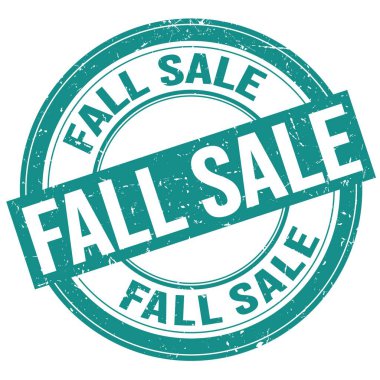 FALL SALE text written on blue round grungy stamp sign
