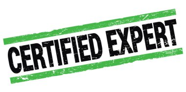 CERTIFIED EXPERT text written on black-green rectangle stamp sign.