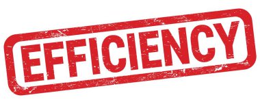EFFICIENCY text written on red rectangle stamp sign.