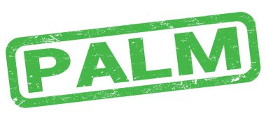Yeşil dikdörtgen damga işareti üzerine yazılmış PALM metni.