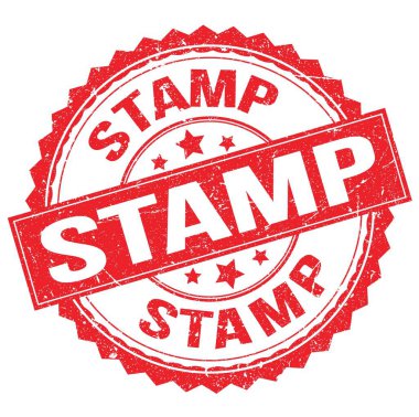 STAMP text written on red round stamp sign