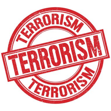TERRORISM text written word on red round stamp sign