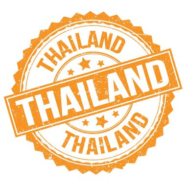 THAILAND text written on orange round stamp sign