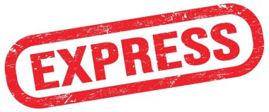 EXPRESS, text on red rectangle stamp sign.