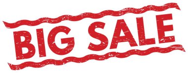 Kırmızı çizgiler üzerine yazılmış BIG satışı metni.