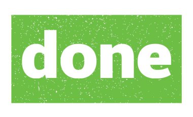 done text written on green grungy stamp sign.