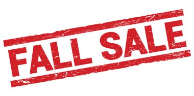 Sonbahar satışı metni kırmızı dikdörtgen mühür işareti üzerine yazıldı.