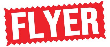 Kırmızı zig-zag işareti üzerine yazılmış FLYER metni.