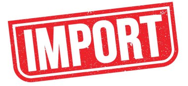 Kırmızı grungy işareti üzerine yazılmış İMPORT metni.