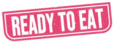 Pembe pul levhasında yazılı metni yemeye hazır..