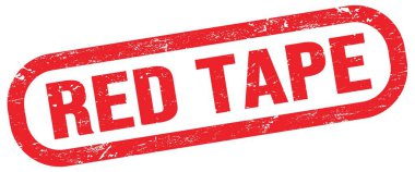 Kırmızı TAPE, kırmızı dikdörtgen mühür işareti üzerinde metin.