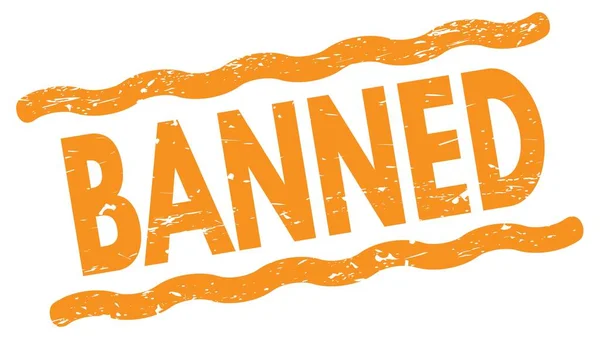 Banned Szöveg Narancssárga Vonalak Bélyegzőtáblára Írva — Stock Fotó