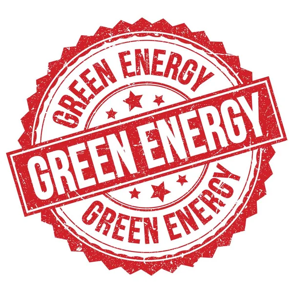 Energia Verde Texto Escrito Sinal Carimbo Redondo Vermelho — Fotografia de Stock