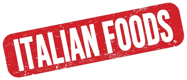 Italian Foods Text Written Red Grungy Stamp Sign — 스톡 사진