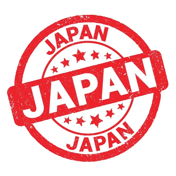 Japan Tekst Napisany Czerwonym Grungy Znak Znaczka — Zdjęcie stockowe