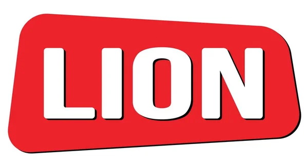 Текст Lion Написанный Знаке Красной Трапеции — стоковое фото