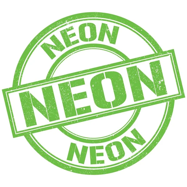 Текст Neon Написан Зеленой Круглой Марке — стоковое фото