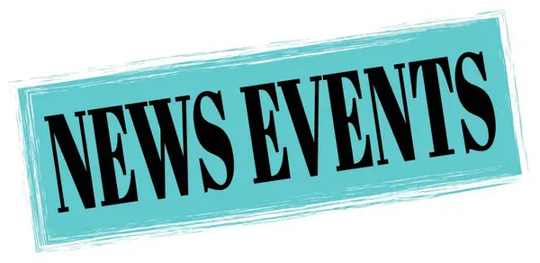 News Events Text Written Blue Black Rectangle Stamp Sign — Stockfoto