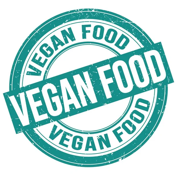 Vegan Food Texte Écrit Sur Écriteau Rond Bleu Grungy — Photo