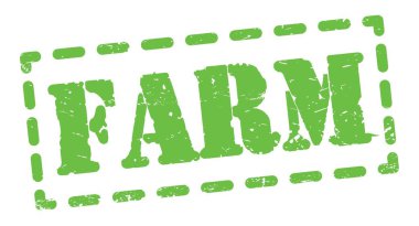 Yeşil çizgi işareti üzerine yazılmış FARM metni.