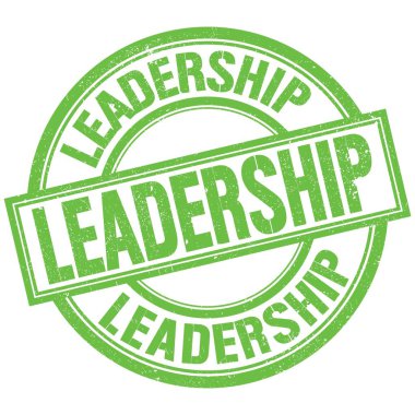 Yeşil yuvarlak pul işareti üzerine yazılmış LeadERGeIP metin