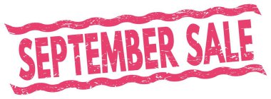 Pembe çizgiler işareti üzerine yazılmış Eylül Satışı metni.