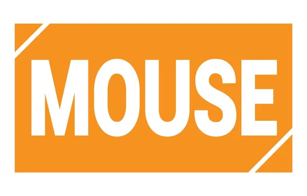 Mouse Κείμενο Γραμμένο Πορτοκαλί Ορθογώνιο Σήμα Σφραγίδα — Φωτογραφία Αρχείου