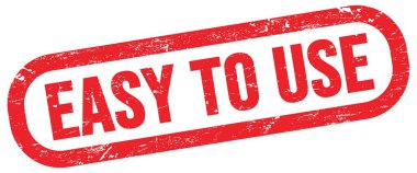 Kullanımı kolay, kırmızı dikdörtgen damga işareti üzerinde metin.