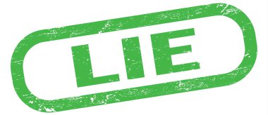 LIE, yeşil dikdörtgen mühür işareti üzerine yazılmış metin.