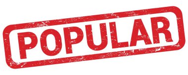 Kırmızı dikdörtgen damga işareti üzerine yazılmış POPULAR metni.