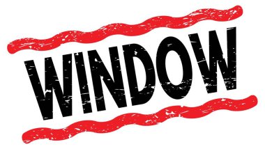 Kırmızı-siyah satır işareti üzerine yazılmış WINDOW metni.