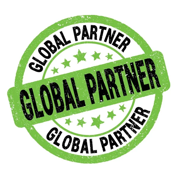 Partner Globalny Tekst Napisany Zielono Czarnym Znaczku Grungowym — Zdjęcie stockowe